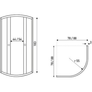 KERRA - Sprchovací kút Biely Pixel 80 (bez vaničky) 5907548117373 vyobraziť