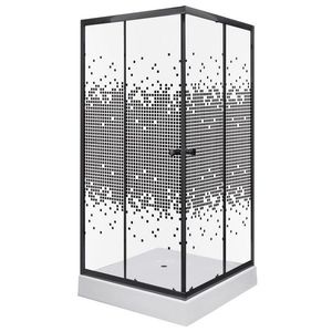 KERRA - Sprchovací kút Čierny Pixel SQ 80 (s vaničkou) 5907548118349 vyobraziť