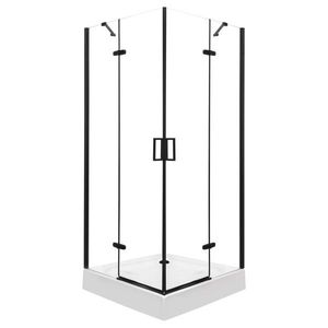 KERRA - Sprchovací kút Flow s vaničkou 80 (čierny) 5907548118479 vyobraziť