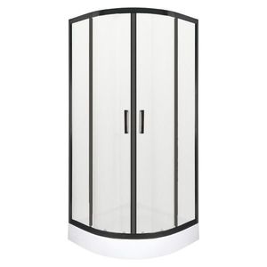 KERRA - Sprchovací kút s vaničkou Soho 90 (čierny) 5907548118790 vyobraziť