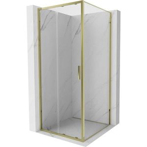 MEXEN/S - Exo sprchovací kút, posuvné dvere 90 x 90, transparent, zlato 8151-090-090-50-00 vyobraziť