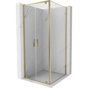 MEXEN/S - Exo sprchovací kút dvere krídlové 90 x 90, transparent, zlato 8182-090-090-50-00 vyobraziť