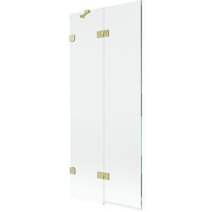 MEXEN/S - Lunar vaňová zástena 2-krídlová ľavá 80 x 150, transparent, zlatá kartáčovaná 897-080-100-55-00-L vyobraziť