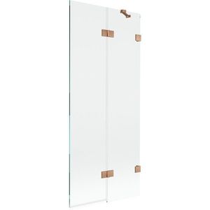 MEXEN/S - Lunar vaňová zástena 2-krídlová pravá 80 x 150, transparent, meď kartáčovaná 897-080-100-65-00-P vyobraziť