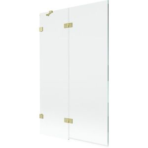 MEXEN/S - Lunar vaňová zástena 2-krídlová ľavá 110 x 150, transparent, zlatá kartáčovaná 897-110-100-55-00-L vyobraziť