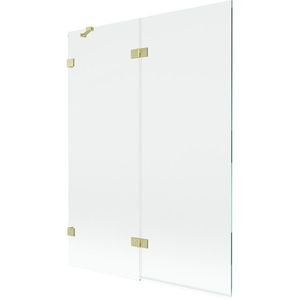 MEXEN/S - Lunar vaňová zástena 2-krídlová ľavá 130 x 150, transparent, zlatá kartáčovaná 897-130-100-55-00-L vyobraziť