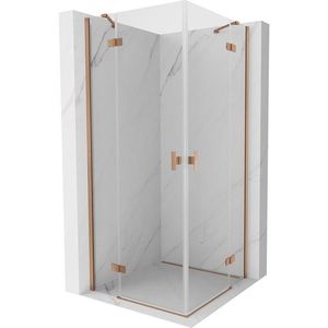 MEXEN/S - Mist H Duo sprchovací kút dvere krídlové 80 x 80, transparent, meď kartáčovaná 8A5-080L-080P-65-00 vyobraziť
