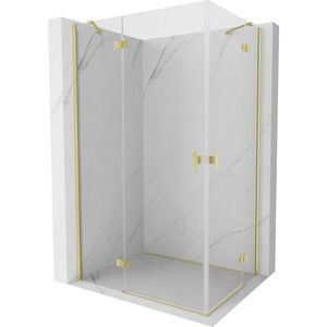 MEXEN/S - Mist H Duo sprchovací kút dvere krídlové 115 x 90, transparent, zlato kartáčovaná 8A5-115L-090P-55-00 vyobraziť
