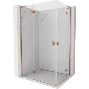 MEXEN/S - Mist-H L Duo sprchovací kút dvere krídlové 105 x 75, transparent, meď kartáčovaná 8A5L-105L-075P-65-00 vyobraziť