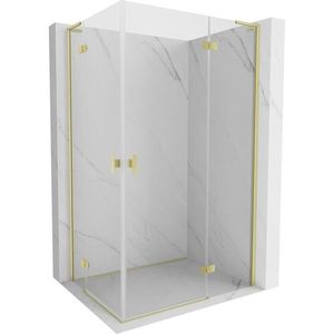 MEXEN/S - Mist-H L Duo sprchovací kút dvere krídlové 70 x 85, transparent, zlato kartáčovaná 8A5L-070L-085P-55-00 vyobraziť