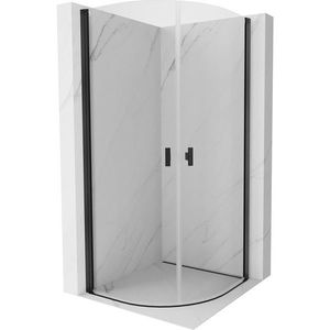 MEXEN - MIST dverná časť štvrťkruhová (2d) 70x70x200 cm 6mm čierna, číra 8A31-070-070-70-00 vyobraziť