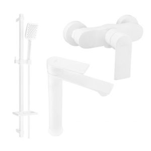 MEXEN/S - Royo DQ62 Set umývadlové a sprchová batéria s príslušenstvom, biela - 72214DQ62-20 72214DQ62-20 vyobraziť