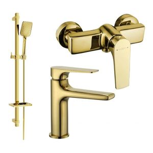 MEXEN/S - Lynx DQ62 Set umývadlovej a sprchová batéria s príslušenstvom, zlato 745904DQ62-50 vyobraziť