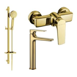 MEXEN/S - Lynx DQ40 Set umývadlová a sprchová batéria s príslušenstvom, zlato 745914DQ40-50 vyobraziť