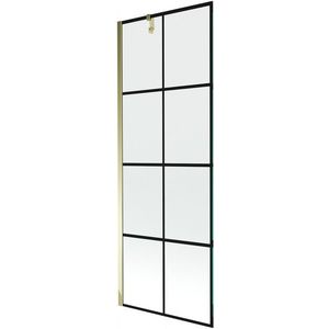 MEXEN/S - Next vaňová zástena FIX 70x150, čierny dekor, zlato 895-070-000-00-77-50 vyobraziť