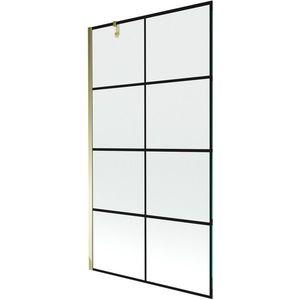 MEXEN/S - Next vaňová zástena FIX 100x150, čierny dekor, zlato 895-100-000-00-77-50 vyobraziť