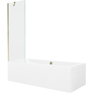 MEXEN/S - Cube obdĺžniková vaňa 170 x 80 cm s panelom + vaňová zástena 60, transparent, zlatá 550517080X9506000050 vyobraziť