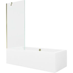 MEXEN/S - Cube obdĺžniková vaňa 170 x 80 cm s panelom + vaňová zástena 80, transparent, zlatá 550517080X9508000050 vyobraziť