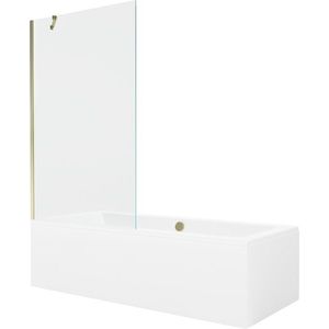 MEXEN/S - Cube obdĺžniková vaňa 170 x 80 cm s panelom + zástena 1- diel 100, transparent, zlatá 550517080X9510000050 vyobraziť