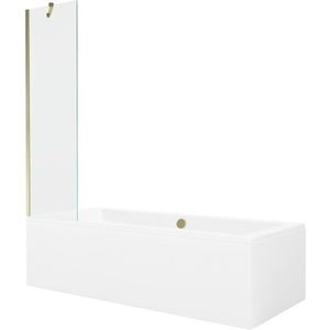 MEXEN/S - Cube obdĺžniková vaňa 180 x 80 cm s panelom + vaňová zástena 50, transparent, zlatá 550518080X9505000050 vyobraziť