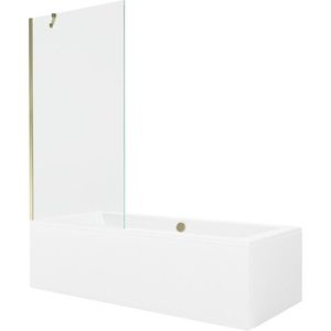 MEXEN/S - Cube obdĺžniková vaňa 180 x 80 cm s panelom + vaňová zástena 90, transparent, zlatá 550518080X9509000050 vyobraziť