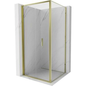 MEXEN/S - Exo sprchovací kút skladacie dvere 90 x 90, transparent, zlato 816-090-090-50-00 vyobraziť