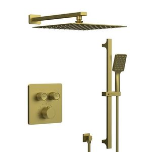 SAPHO SAPHO - SMART SELECT sprchový set s termostatickou batériou, 2 výstupy, posuvný držiak sprchy, zlato mat RP042GB-02 vyobraziť