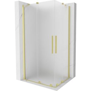 MEXEN/S - Velar Duo sprchovací kút, posuvné dvere 90 x 80, dekor, zlato kartáčovaná 871-090-080-32-55 vyobraziť