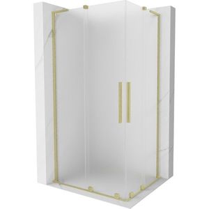 MEXEN/S - Velar L Duo sprchovací kút, posuvné dvere 90 x 80, dekor, zlato kartáčovaná 871-090-080-02-33-55 vyobraziť