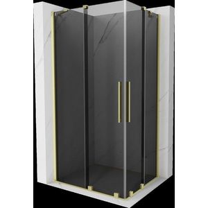 MEXEN/S - Velar Duo sprchovací kút, posuvné dvere 90 x 80, grafit, zlato kartáčovaná 871-090-080-42-55 vyobraziť