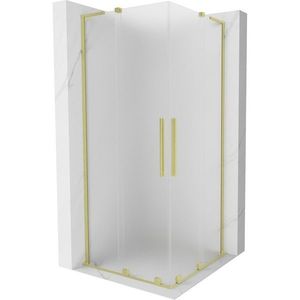 MEXEN/S - Velar L Duo sprchovací kút, posuvné dvere 90 x 90, dekor, zlato kartáčovaná 871-090-090-02-33-55 vyobraziť