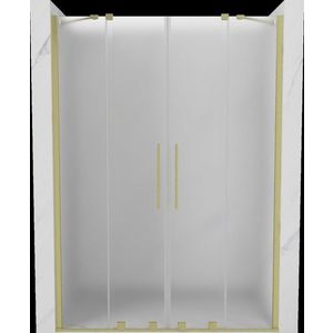 MEXEN/S - Velar Duo posuvné sprchové dvere 140, dekor, zlatá kartáčovaná 871-140-000-32-55 vyobraziť