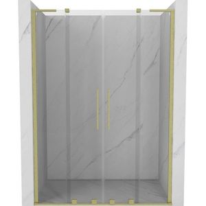 MEXEN/S - Velar L Duo posuvné sprchové dvere 150, transparent, zlatá kartáčovaná 871-150-003-02-55 vyobraziť