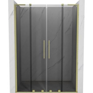 MEXEN/S - Velar L Duo posuvné sprchové dvere 150, grafit, zlatá kartáčovaná 871-150-003-42-55 vyobraziť