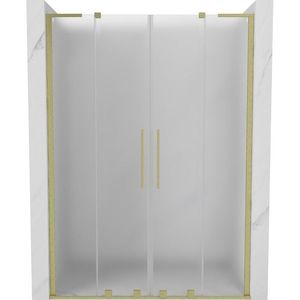 MEXEN/S - Velar L Duo posuvné sprchové dvere 160, dekor, zlatá kartáčovaná 871-160-003-32-55 vyobraziť