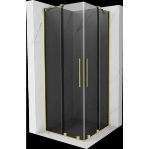 MEXEN/S - Velar Duo sprchovací kút, posuvné dvere 80 x 80, grafit, zlato kartáčovaná 871-080-080-42-55 vyobraziť