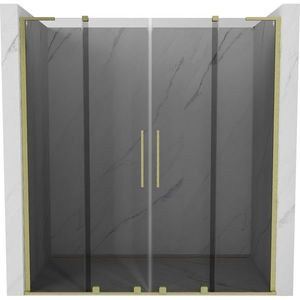 MEXEN/S - Velar L Duo posuvné sprchové dvere 170, grafit, zlatá kartáčovaná 871-170-003-42-55 vyobraziť