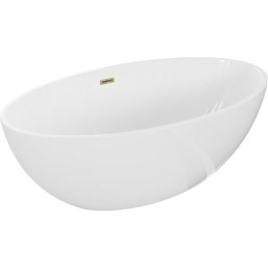 MEXEN/S - Nike voľne stojaca vaňa 175 x 100, biela, sifón a prepad zlatá 54071751000-50 vyobraziť