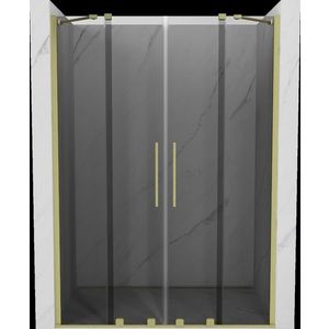 MEXEN/S - Velar Duo posuvné sprchové dvere 150, grafit, zlatá kartáčovaná 871-150-000-42-55 vyobraziť