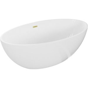 MEXEN/S - Nike voľne stojaca vaňa 175 x 100, biela, sifón a prepad zlatá kartáčovaná 54071751000-55 vyobraziť