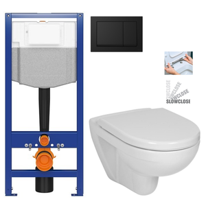 CERSANIT predstenový inštalačný systém s čiernym tlačidlom K97-0574 + WC JIKA LYRA PLUS + SEDADLO duraplastu SLOWCLOSE K97-526 0574 LY5 vyobraziť