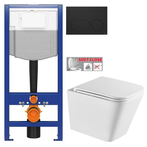 CERSANIT predstenový inštalačný systém s čiernym tlačidlom K97-0637 + WC INVENA FLORINA WITH SOFT se sedlem RIMLESS K97-526 0637 FL1 vyobraziť