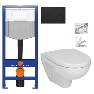 CERSANIT predstenový inštalačný systém s čiernym tlačidlom K97-0637 + WC JIKA LYRA PLUS + SEDADLO duraplastu SLOWCLOSE K97-526 0637 LY5 vyobraziť