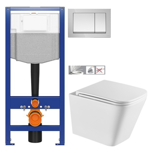 CERSANIT predstenový inštalačný systém s tlačidlom chrom K97-509 + WC INVENA FLORINA WITH SOFT se sedlem RIMLESS K97-526 509 FL1 vyobraziť