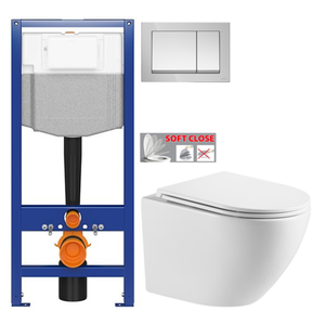 CERSANIT predstenový inštalačný systém s tlačidlom chrom K97-509 + WC INVENA LIMNOS WITH SOFT se sedlem RIMLESS K97-526 509 LI1 vyobraziť