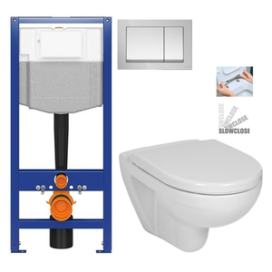 CERSANIT predstenový inštalačný systém s tlačidlom chrom K97-509 + WC JIKA LYRA PLUS + SEDADLO duraplastu SLOWCLOSE K97-526 509 LY5 vyobraziť