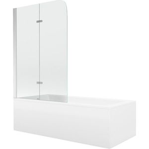 MEXEN/S - Cubik obdĺžniková vaňa 160 x 70 cm s panelom + vaňová zástena 80, transparent, chróm 550316070X9008020100 vyobraziť