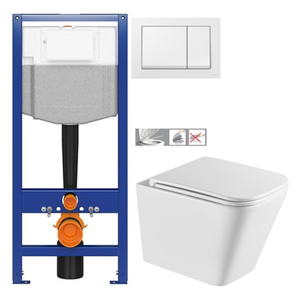 CERSANIT predstenový inštalačný systém s bielym tlačidlom K97-516 + WC INVENA FLORINA WITH SOFT se sedlem RIMLESS K97-526 516 FL1 vyobraziť