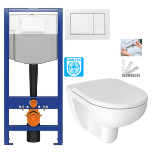 CERSANIT predstenový inštalačný systém s bielym tlačidlom K97-516 + WC JIKA LYRA PLUS RIMLESS + SEDADLO duraplastu SLOWCLOSE K97-526 516 LY2 vyobraziť