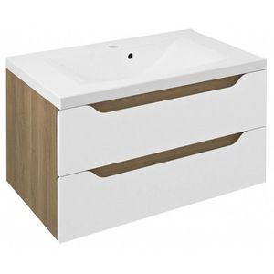 SAPHO - WAVE umývadlová skrinka 79, 7x45x47, 8cm, biela/dub cuneo WA080-3025 vyobraziť